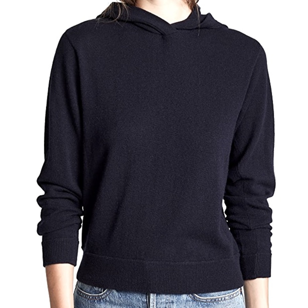 Vince Overlap Cashmere Hoodie Sweater-Coastal New without Tags